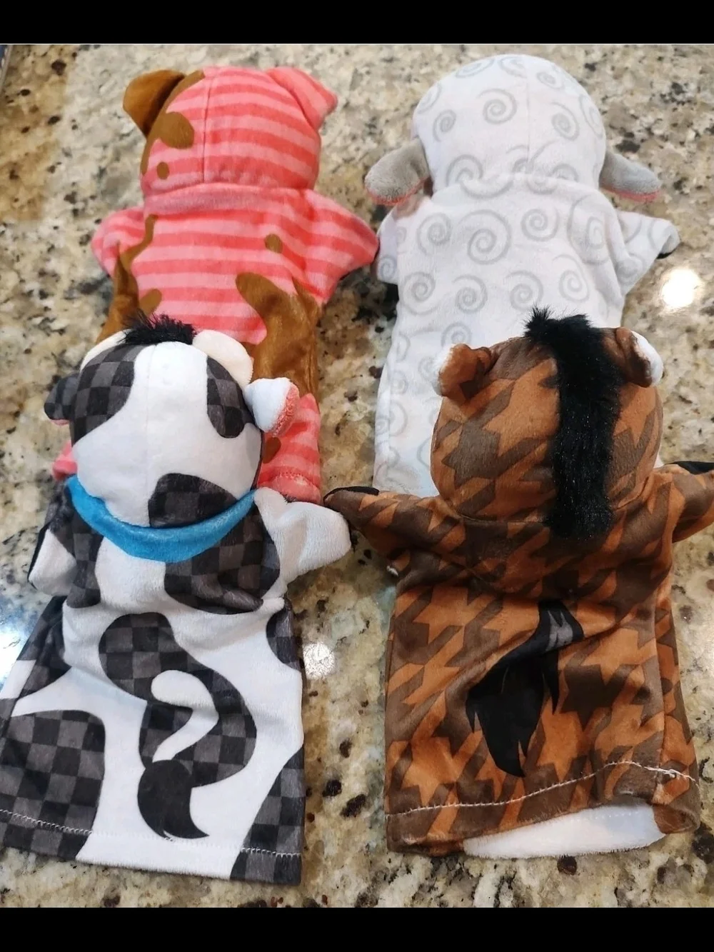 Melissa And Doug Farm Animal Hand Puppets Pig Cow Horse Sheep Education Lot Of 4